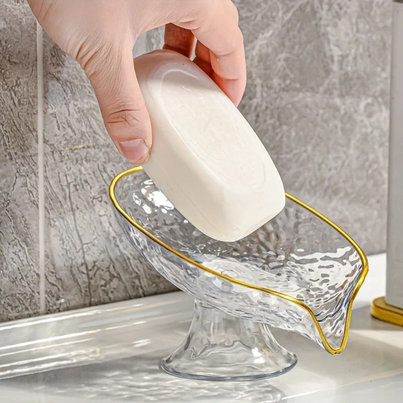 Oval Soap Dish with Drainage Holes Plastic Bathroom Soap Holder Organizer