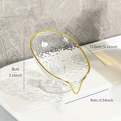 Oval Soap Dish with Drainage Holes Plastic Bathroom Soap Holder Organizer