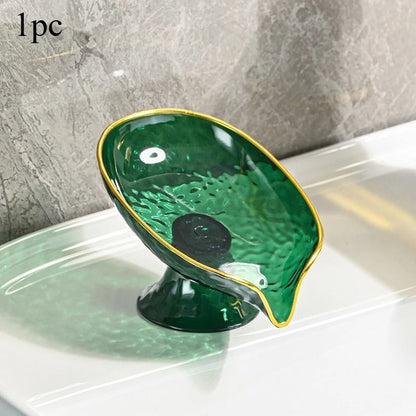 Oval Soap Dish with Drainage Holes Plastic Bathroom Soap Holder Organizer
