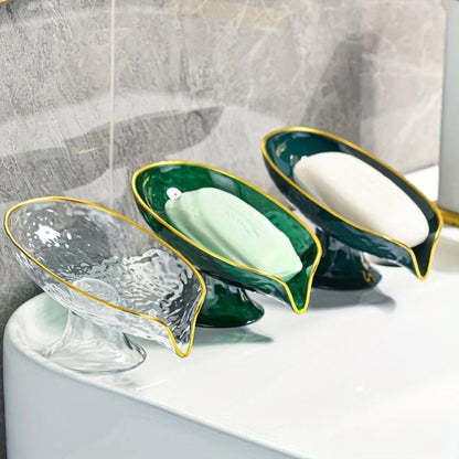 Oval Soap Dish with Drainage Holes Plastic Bathroom Soap Holder Organizer