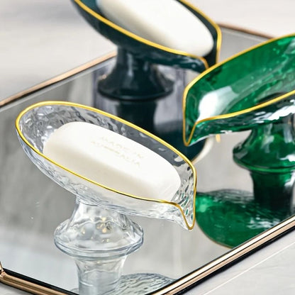 Oval Soap Dish with Drainage Holes Plastic Bathroom Soap Holder Organizer