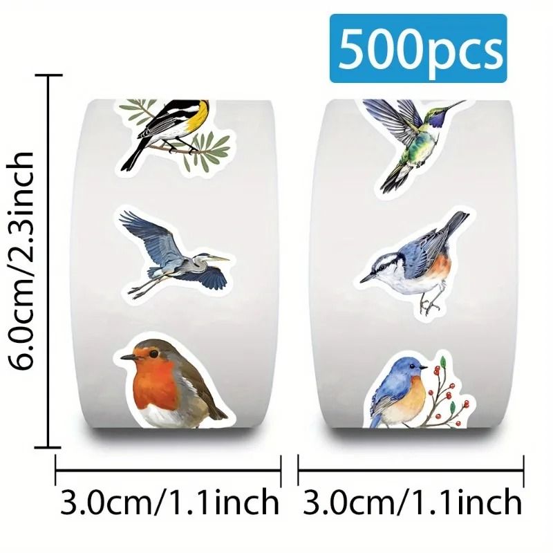 Waterproof Bird Sticker Set for Scrapbooking Journals and Gifts 500pcs