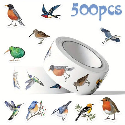 Waterproof Bird Sticker Set for Scrapbooking Journals and Gifts 500pcs