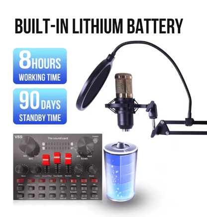 Professional Condenser Microphone Kit with Boom Arm Stand for Studio Recording and Streaming
