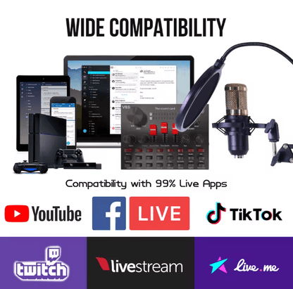 Professional Condenser Microphone Kit with Boom Arm Stand for Studio Recording and Streaming