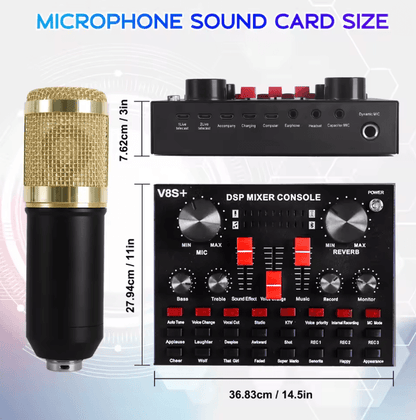 Professional Condenser Microphone Kit with Boom Arm Stand for Studio Recording and Streaming