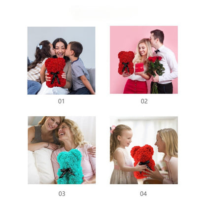 Teddy Bear with Eternal Rose, Artificial Flower Gifts for Mom, Valentine's Day, Mother's Day, Anniversary Decor