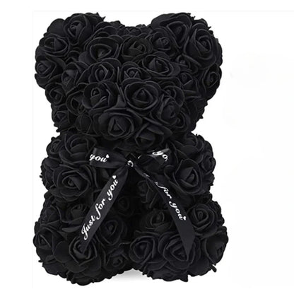 Teddy Bear with Eternal Rose, Artificial Flower Gifts for Mom, Valentine's Day, Mother's Day, Anniversary Decor