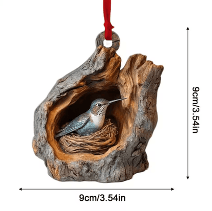 Animal Christmas Acrylic Pendant Ornament – Raccoon, Owl, Squirrel, Bunny & Bird (2D Design)