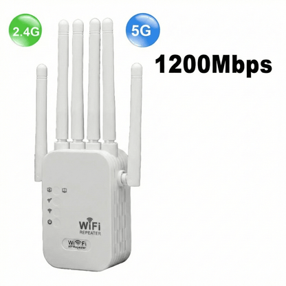 WiFi Signal Booster, Wireless WiFi Repeater, Dual Band 5G Extender