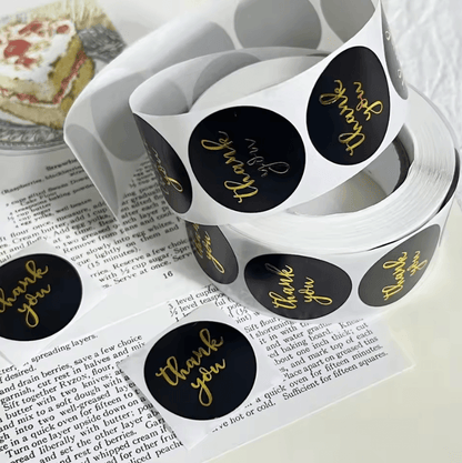 500Pcs Thank You Stickers – Kraft Paper Sticker Rolls with Cute Thank You Seal Labels for Party Favors & Gifts