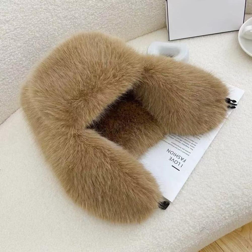 Windproof Earflap Cap, Thickened Faux Fur Bomber Hat, Ear Protection for Winter