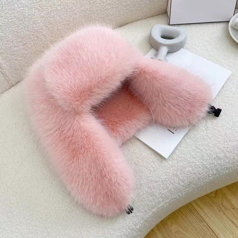 Windproof Earflap Cap, Thickened Faux Fur Bomber Hat, Ear Protection for Winter