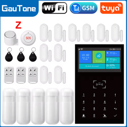 PG109 Smart Home Alarm System – 4.3 WiFi + GSM Burglar Security with Temperature Display