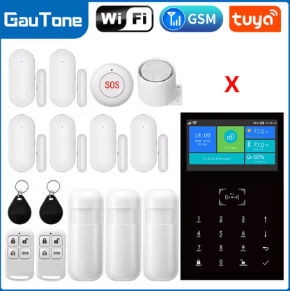 PG109 Smart Home Alarm System – 4.3 WiFi + GSM Burglar Security with Temperature Display