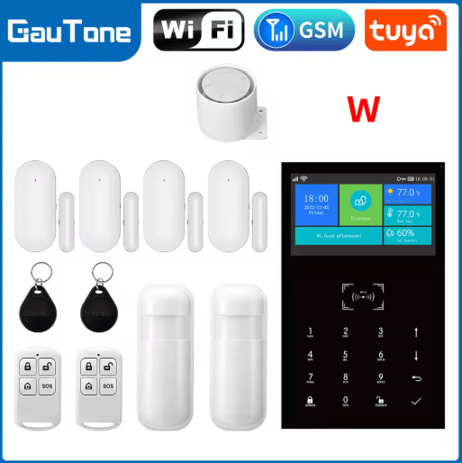 PG109 Smart Home Alarm System – 4.3 WiFi + GSM Burglar Security with Temperature Display