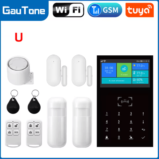 PG109 Smart Home Alarm System – 4.3 WiFi + GSM Burglar Security with Temperature Display