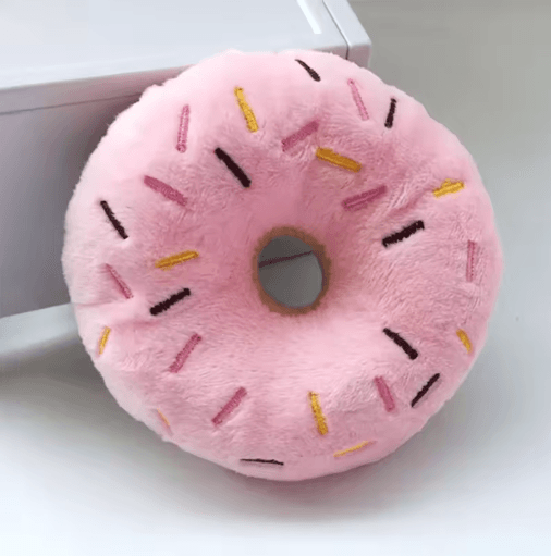 Soft Squeaky Plush Donut Dog Toy for Puppies and Small Dogs