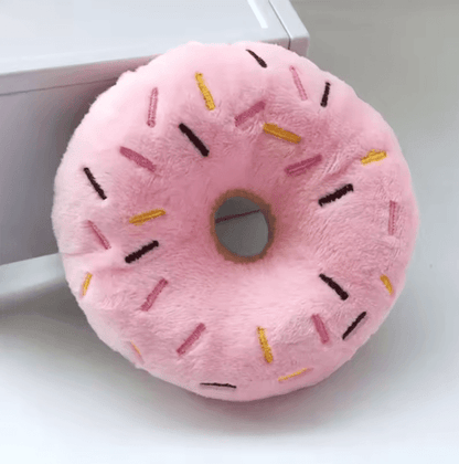 Soft Squeaky Plush Donut Dog Toy for Puppies and Small Dogs