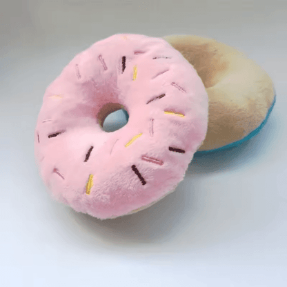 Soft Squeaky Plush Donut Dog Toy for Puppies and Small Dogs