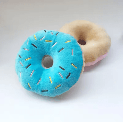 Soft Squeaky Plush Donut Dog Toy for Puppies and Small Dogs