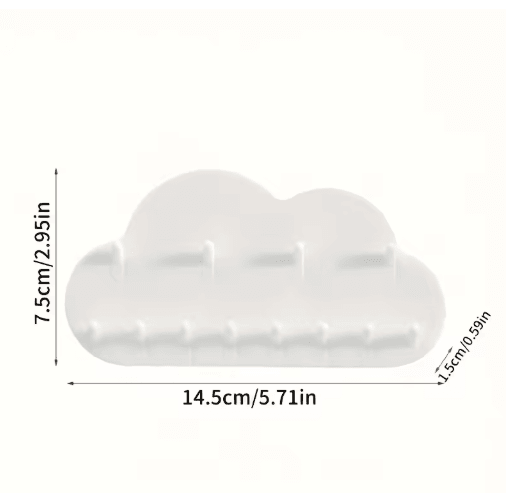 Cloud Shaped Jewelry Hook White Necklace and Bracelet Wall Organizer