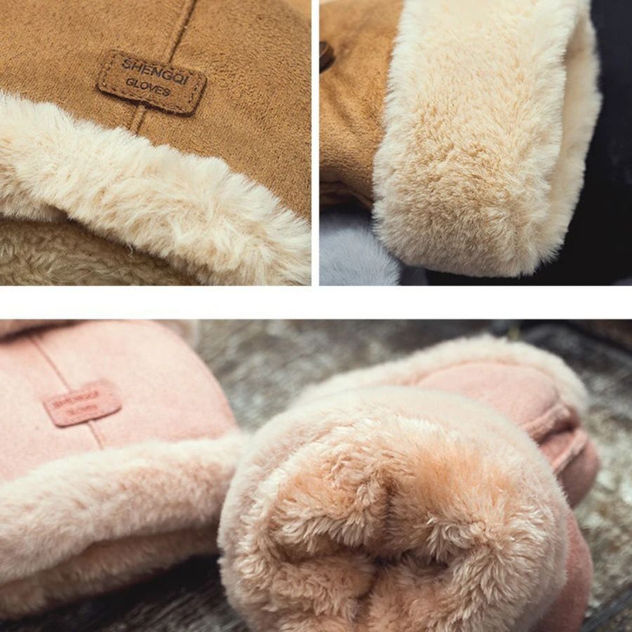 Winter Womens Fingerless Thermal Gloves – Thick Half-Finger Student Design