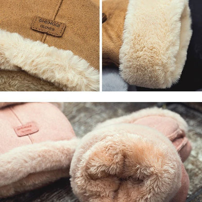 Winter Womens Fingerless Thermal Gloves – Thick Half-Finger Student Design