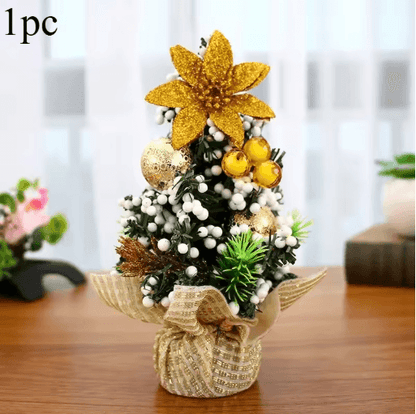 Mini Merry Christmas Tree 20cm Desktop Holiday Decoration for Home and Office