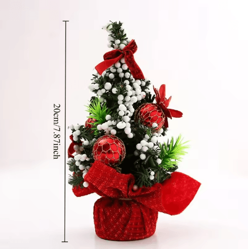 Mini Merry Christmas Tree 20cm Desktop Holiday Decoration for Home and Office