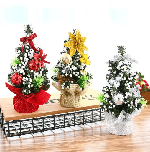 Mini Merry Christmas Tree 20cm Desktop Holiday Decoration for Home and Office