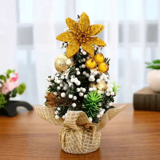 Mini Merry Christmas Tree 20cm Desktop Holiday Decoration for Home and Office