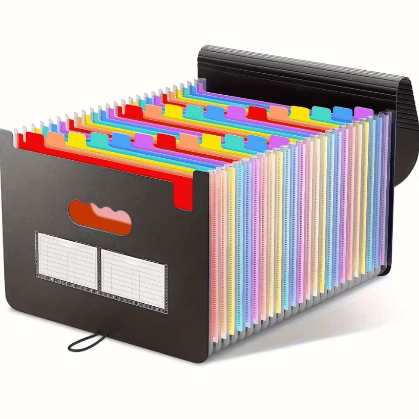25-Pocket Expandable File Organizer Folder – Receipt Organizer Folder for Office File Storage and Document Management