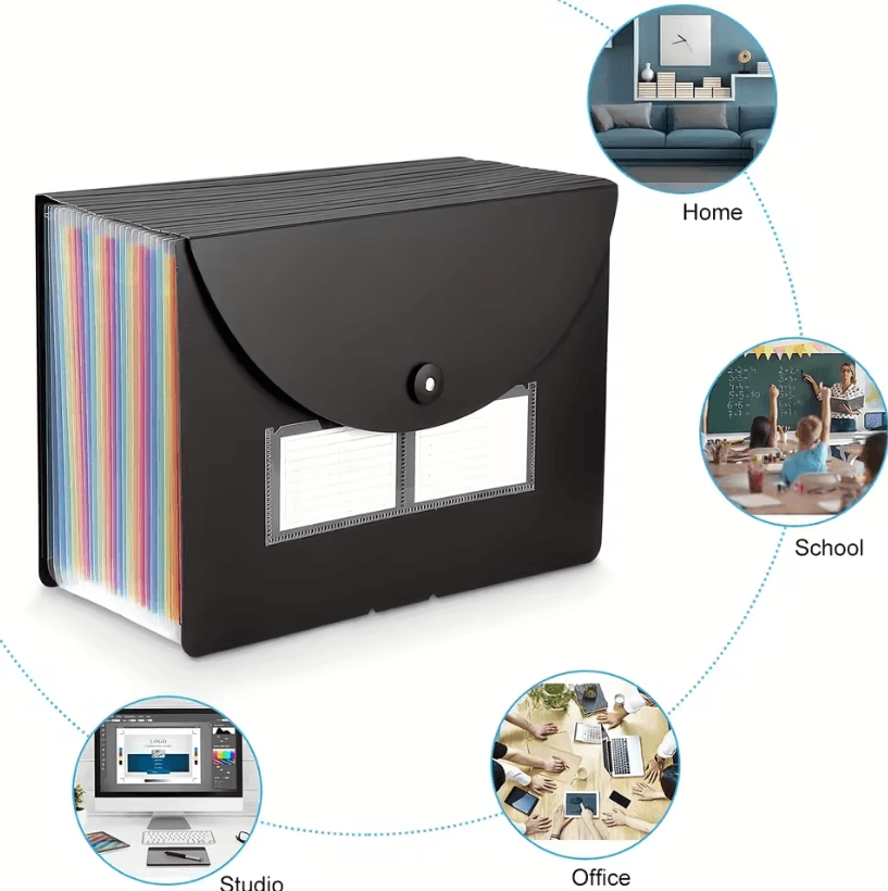 25-Pocket Expandable File Organizer Folder – Receipt Organizer Folder for Office File Storage and Document Management