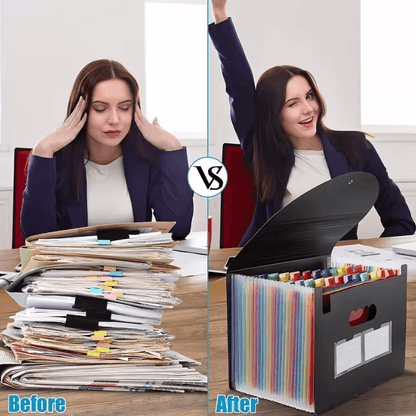 25-Pocket Expandable File Organizer Folder – Receipt Organizer Folder for Office File Storage and Document Management