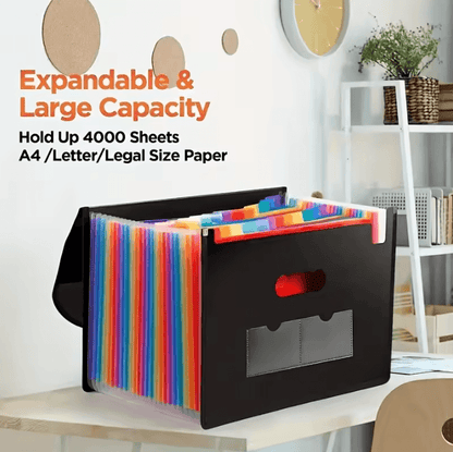 25-Pocket Expandable File Organizer Folder – Receipt Organizer Folder for Office File Storage and Document Management