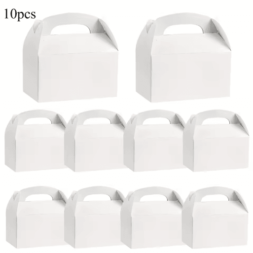 Party Favor Gift Boxes with Handles (10-Pack) – Handheld Cake & Gift Packaging for Special Occasions