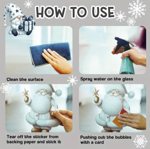 Christmas Snowman Window Clings – Removable Static Cling Holiday Decal for Windows