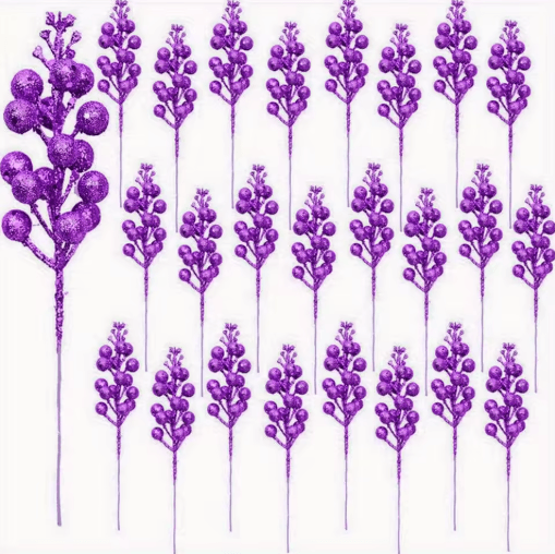 10-Piece Artificial Berry Bouquet – Festive Christmas Accents for Holiday Decor