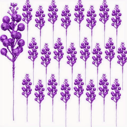 10-Piece Artificial Berry Bouquet – Festive Christmas Accents for Holiday Decor