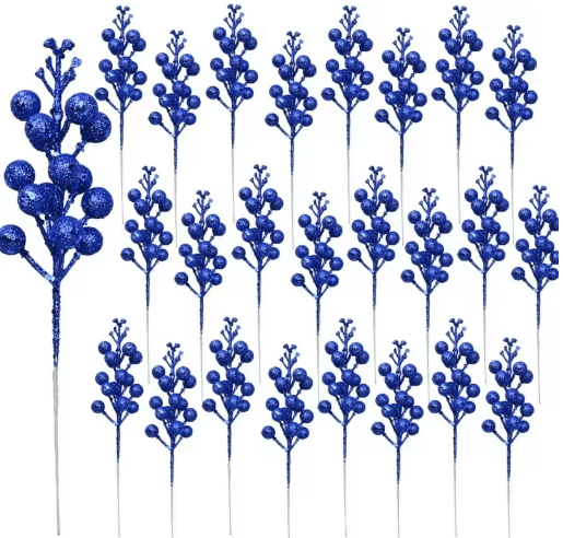 10-Piece Artificial Berry Bouquet – Festive Christmas Accents for Holiday Decor