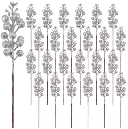 10-Piece Artificial Berry Bouquet – Festive Christmas Accents for Holiday Decor