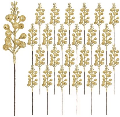 10-Piece Artificial Berry Bouquet – Festive Christmas Accents for Holiday Decor