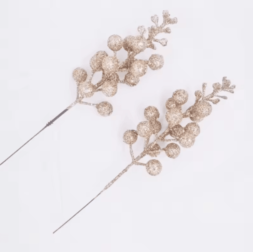 10-Piece Artificial Berry Bouquet – Festive Christmas Accents for Holiday Decor