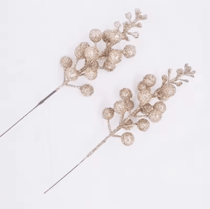 10-Piece Artificial Berry Bouquet – Festive Christmas Accents for Holiday Decor