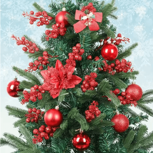 10-Piece Artificial Berry Bouquet – Festive Christmas Accents for Holiday Decor