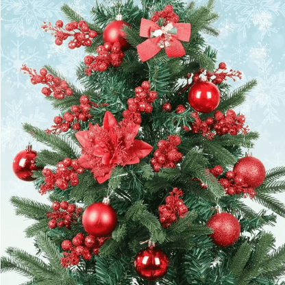 10-Piece Artificial Berry Bouquet – Festive Christmas Accents for Holiday Decor