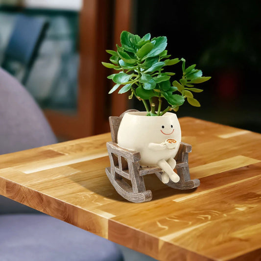 Rocking Chair Smile Face Planter