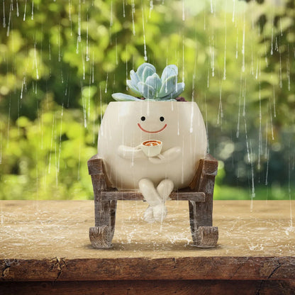 Rocking Chair Smile Face Planter