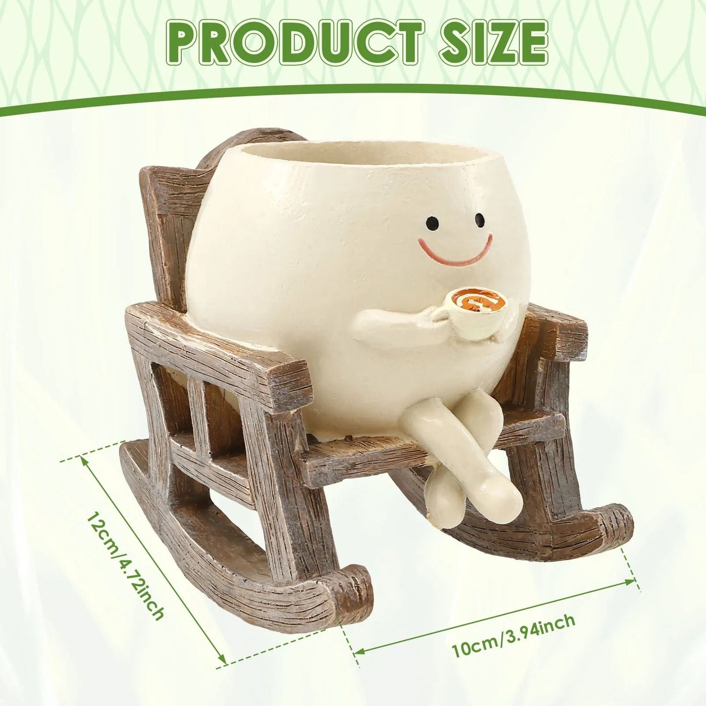 Rocking Chair Smile Face Planter